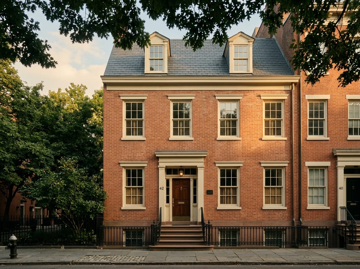 A Federal-period townhouse on Bank Street, West Village.