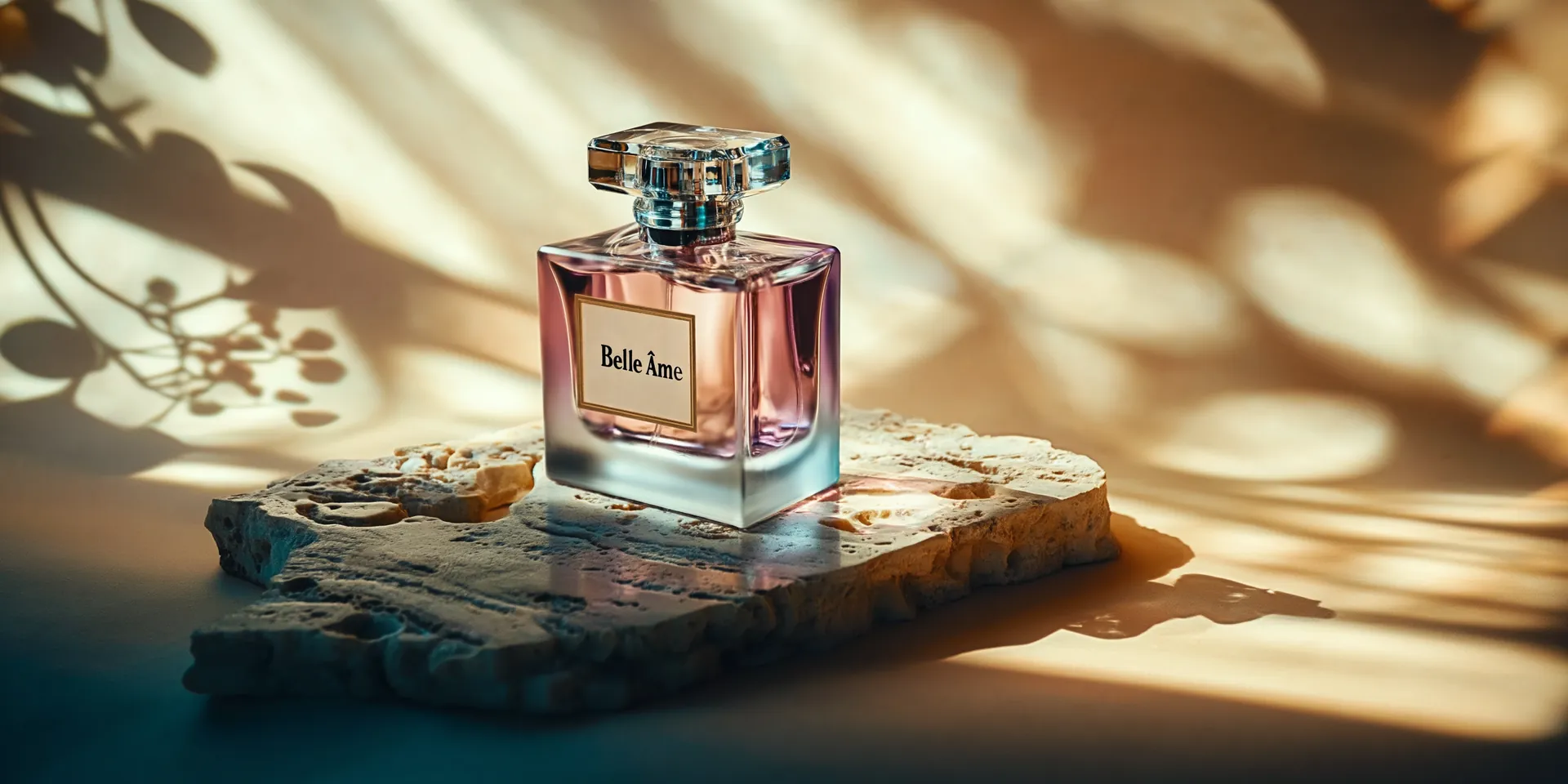JARDIN DE PLUIE — Belle Âme crystal bottle with botanical shadow play