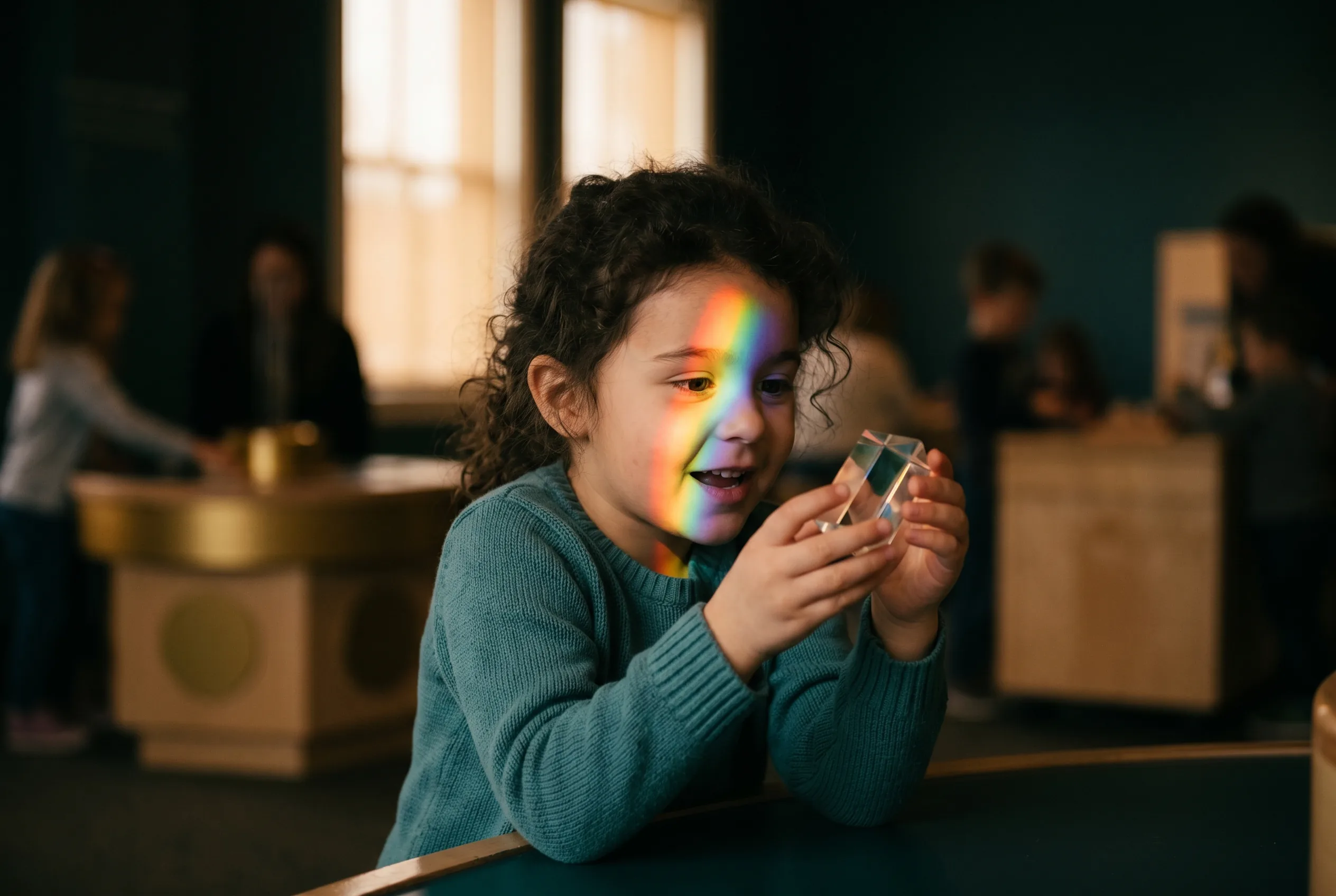 A prism, a band of rainbow, and the moment colour makes sense.