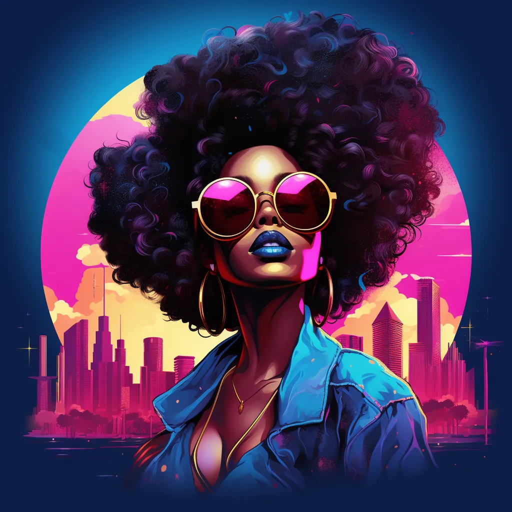 Neon Identity — afro city portrait 3