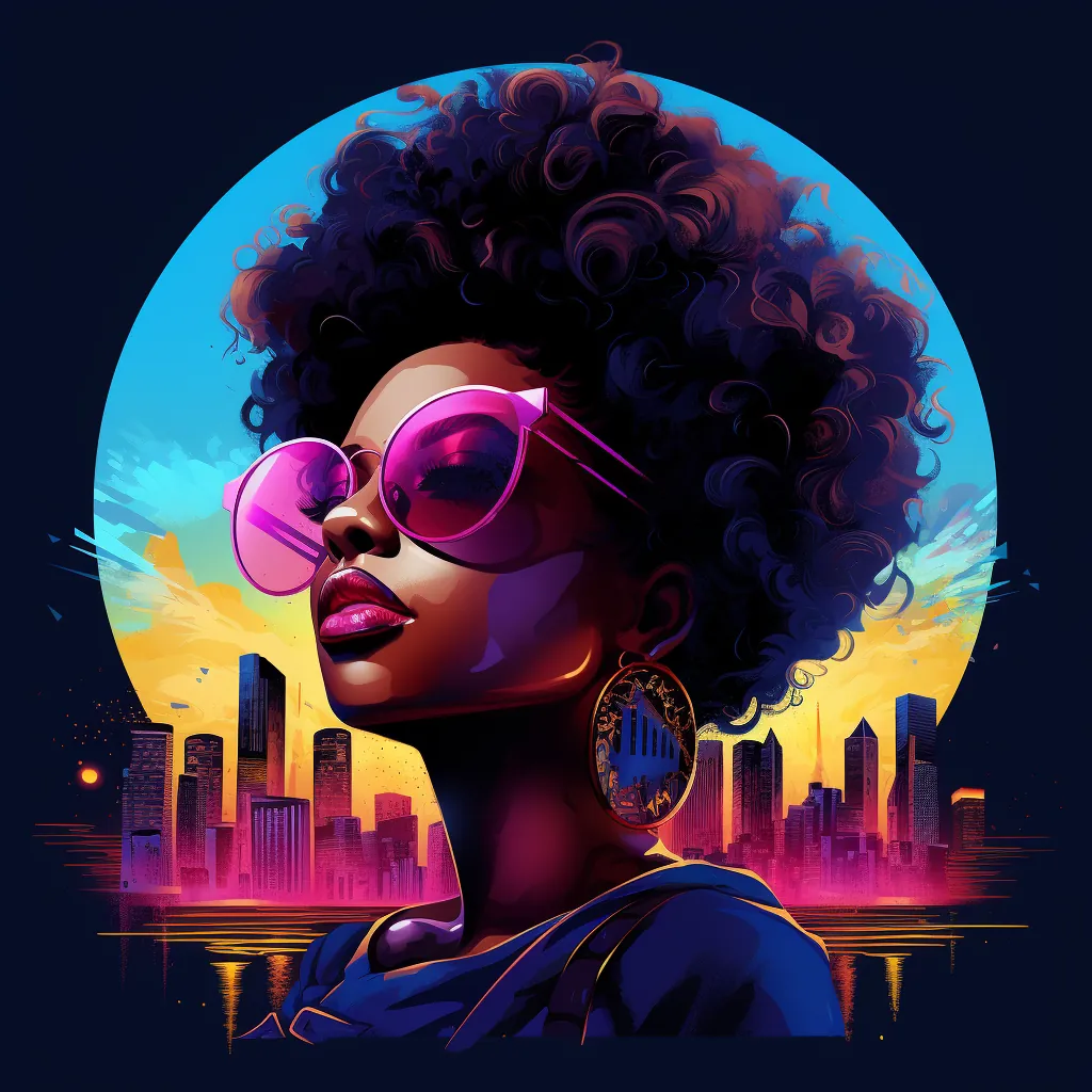 Neon Identity — black logo afro