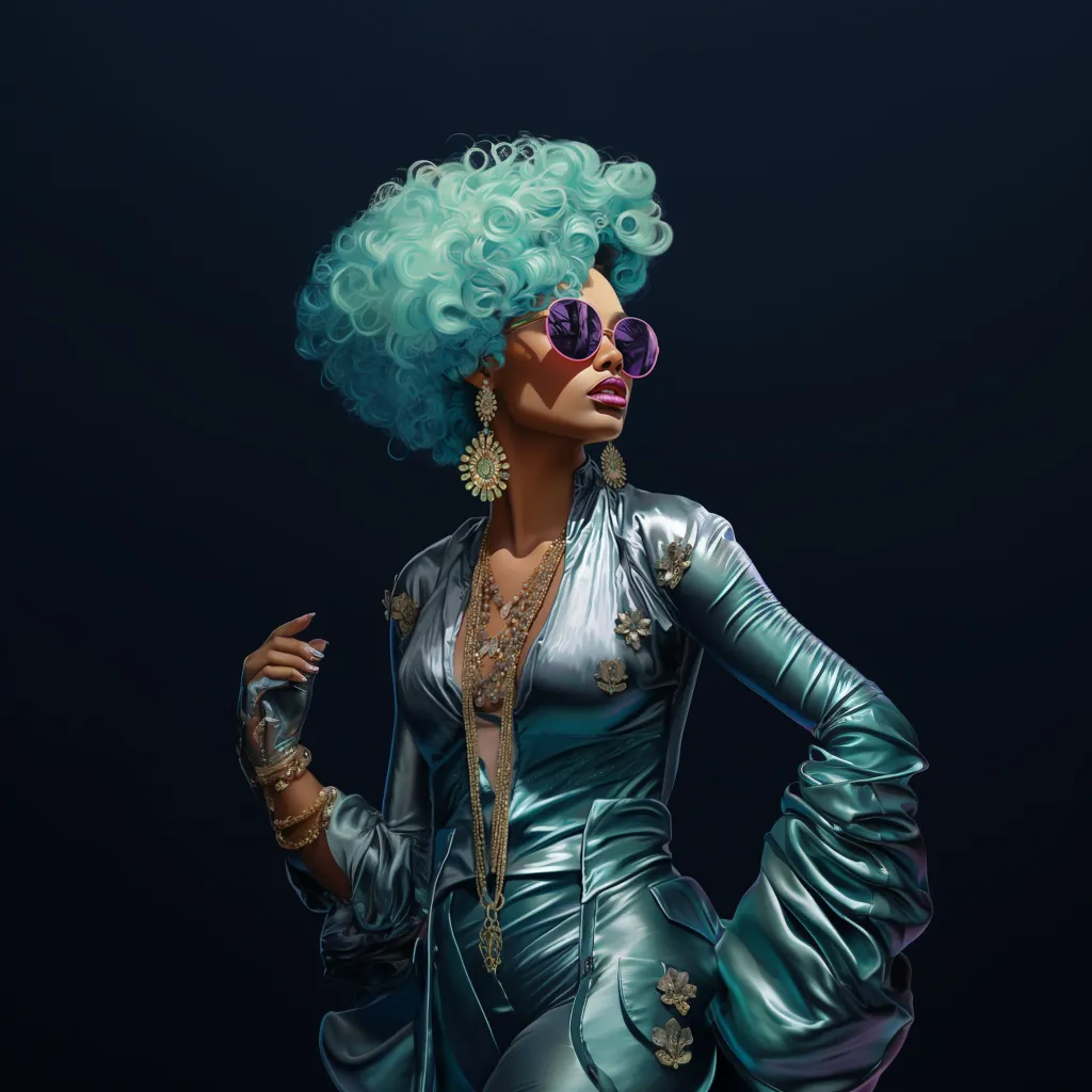 Couture portrait — sunglasses variant