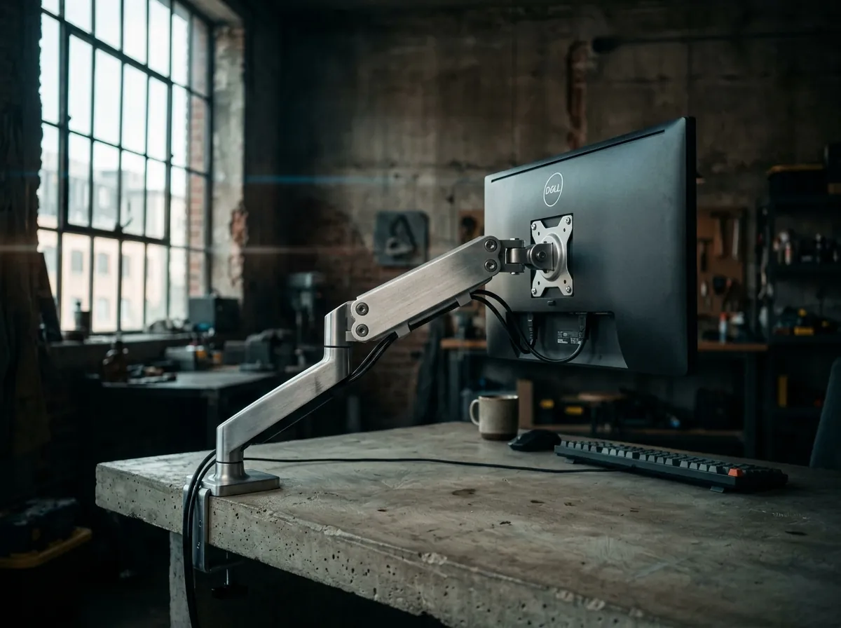 AXIS Monitor Arm — articulated zinc alloy monitor arm with integrated cable routing