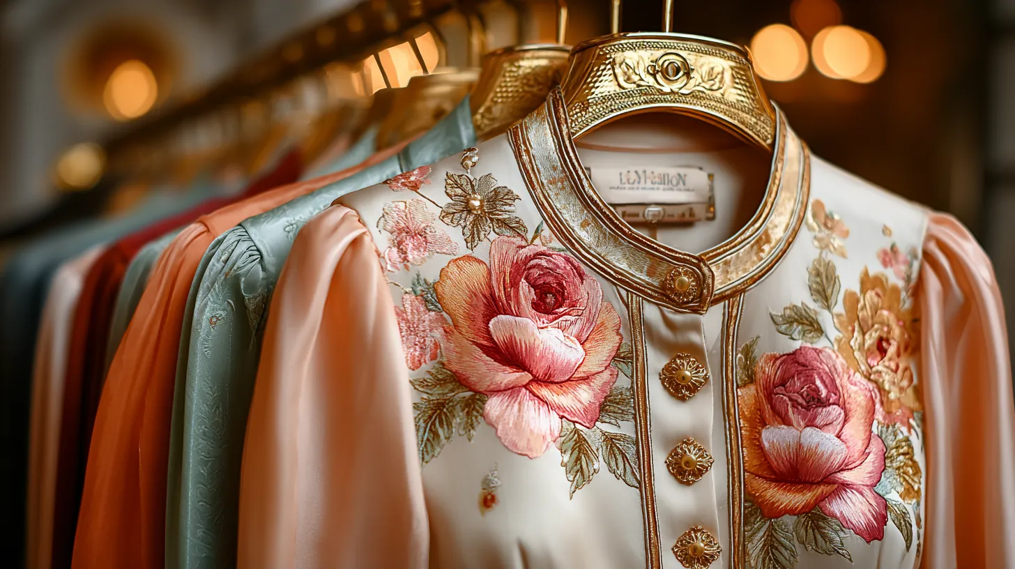 Hand-finished embroidery — the construction begins with silence